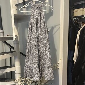 Amazon Gray Floral Midi Dress